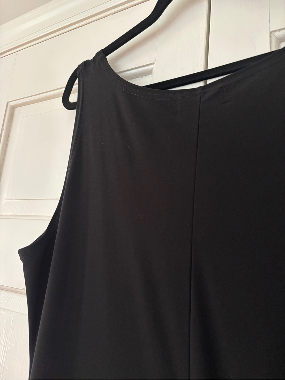 Sympli Nu Tank Lagenlook Dress Size 18 Slinky Jersey Black A Line Sleeveless - Picture 13 of 16